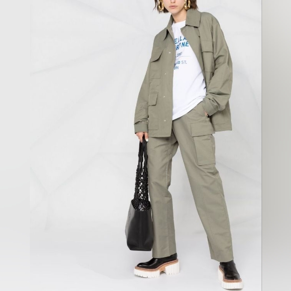Stella McCartney White straight-leg cargo trousers size M BNWT with defect